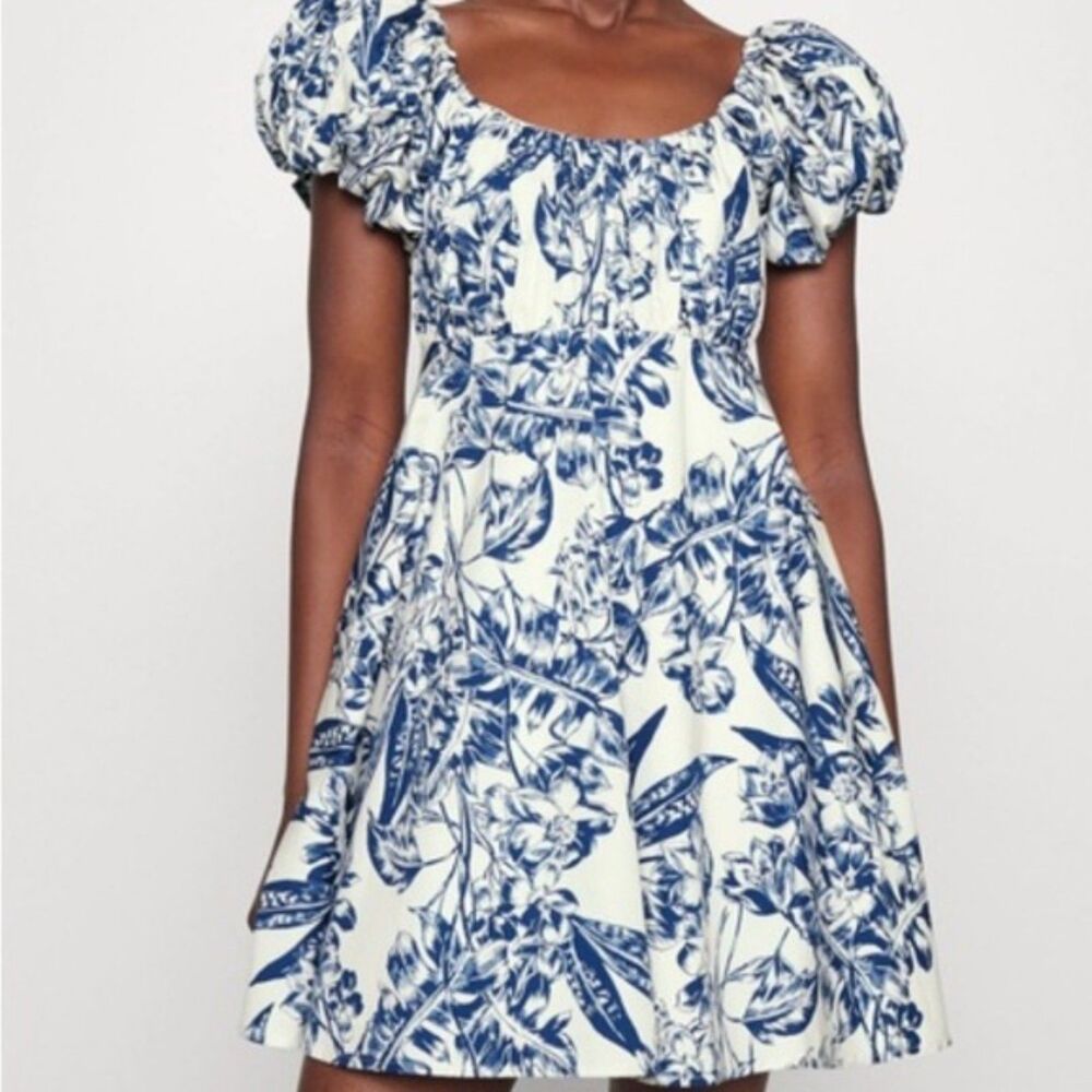 Abercrombie & Fitch Emerson Poplin Puff Sleeve Mini Dress